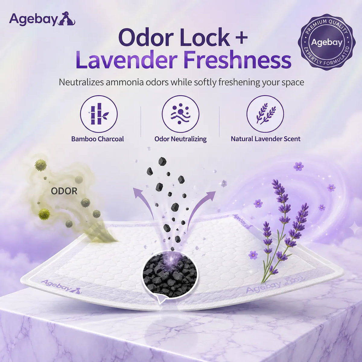Lavender Scent Pet Training Pads 2.0 -40 count